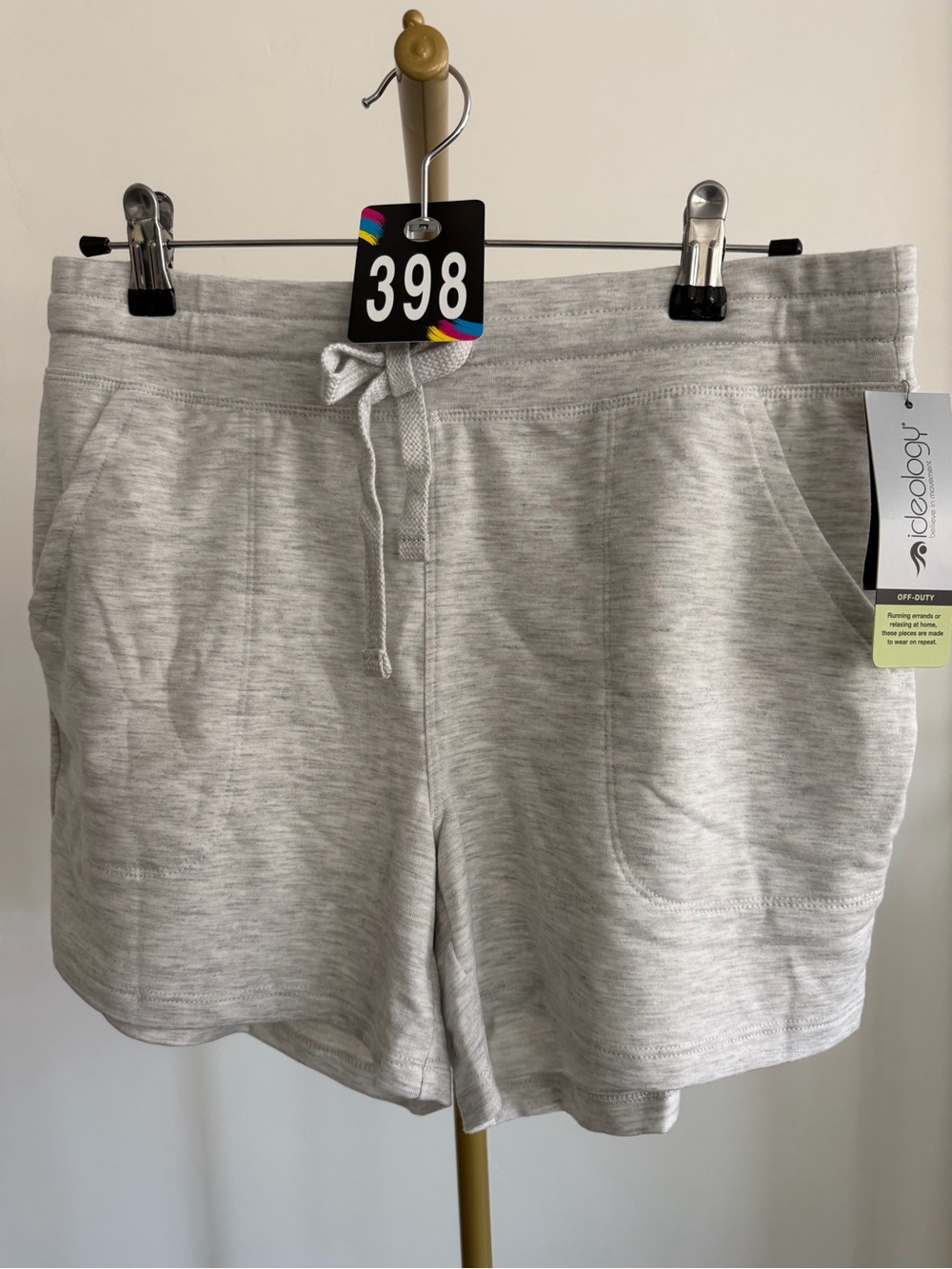 398. Ideology Light Gray Drawstring Athletic Shorts